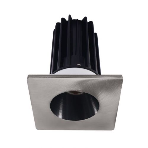 Lotus 15 Watt 2" LED Recessed Downlight - Black Reflector - Square Brushed Nickel Trim - 38º - 2700K - 980 Lumens - 120V