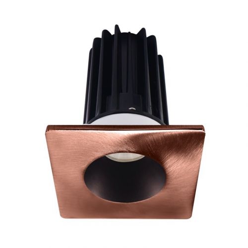 Lotus 8 Watt 2" LED Recessed Downlight - Bronze Reflector - Square Copper Trim - 24° - 3000K - 600 Lumens - 120V
