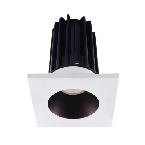 Lotus 8 Watt 2" LED Recessed Downlight - Bronze Reflector - Square White Trim - 24° - 4000K - 620 Lumens - 120V