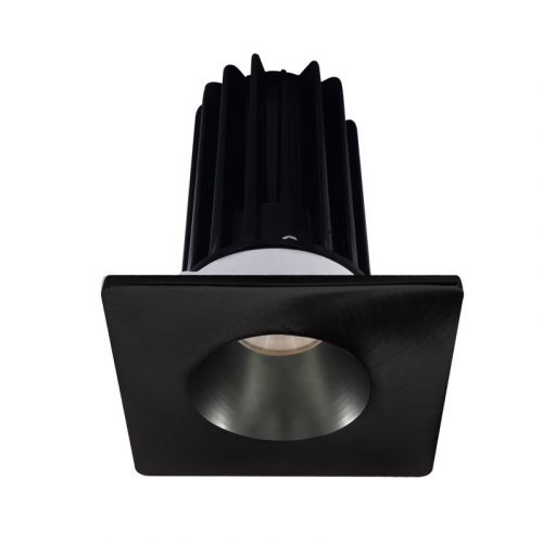 Lotus 15 Watt 2" LED Recessed Downlight - Chrome Reflector - Square Black Trim - 24° - 3000K - 1,000 Lumens - 120V