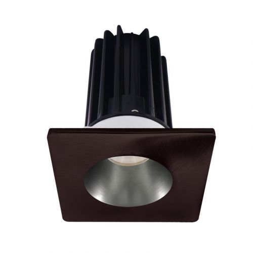 Lotus 15 Watt 2" LED Recessed Downlight - Chrome Reflector - Square Bronze Trim - 38º - 3000K - 1,000 Lumens - 120V