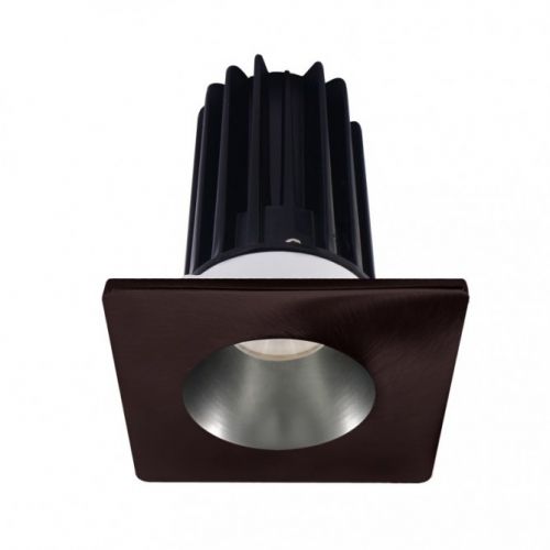 Lotus 8 Watt 2" LED Recessed Downlight - Chrome Reflector - Square Bronze Trim - 24° - 4000K - 620 Lumens - 120V
