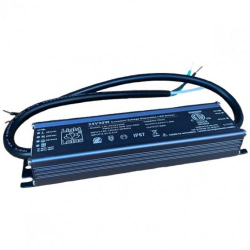 Lotus LED Lights 24V DC Driver - 30 Watt Capacity - 120V Dimmable