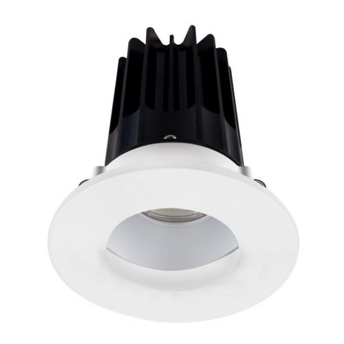 Lotus 8 Watt 2" LED Recessed Downlight - Alzak Reflector - White Wall Wash Trim - 3000K - 600 Lumens - 120V