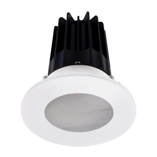 Lotus 15 Watt 2" LED Recessed Downlight - Black Reflector - White Shower Trim - 2700K - 980 Lumens - 120V