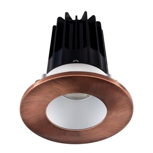 Lotus 8 Watt 2" LED Recessed Downlight - Alzak Reflector - Copper Trim - 38º - 3000K - 600 Lumens - 120V