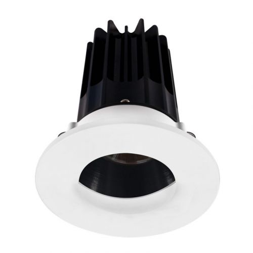 Lotus 8 Watt 2" LED Recessed Downlight - Black Reflector - White Wall Wash Trim - 3000K - 600 Lumens - 120V