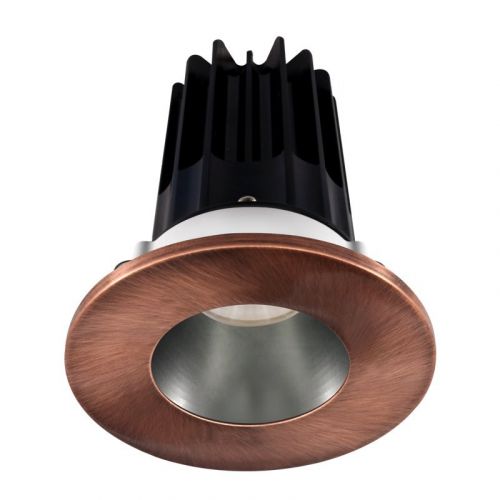 Lotus 8 Watt 2" LED Recessed Downlight - Chrome Reflector - Copper Trim - 24° - 3000K - 600 Lumens - 120V
