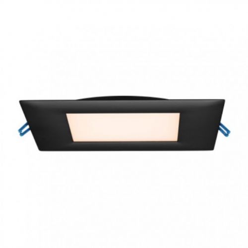 Lotus 17 Watt 6" Super Thin Square Recessed LED Downlight - 2700K - 1,000 Lumens - Black