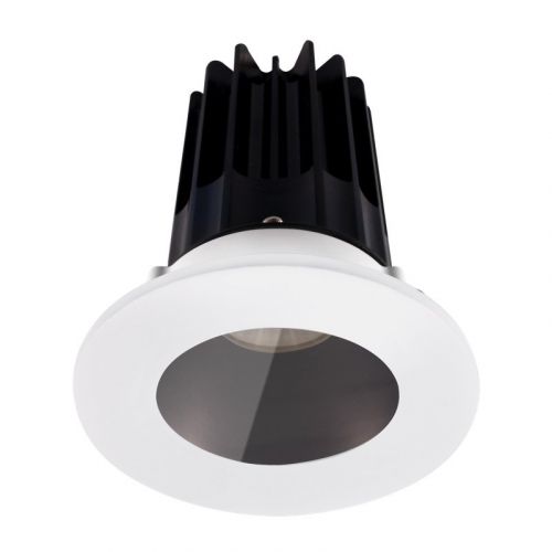 Lotus 8 Watt 2" LED Recessed Downlight - Black Reflector - White Shower Trim - 2700K - 580 Lumens - 120V