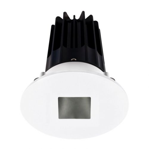 Lotus 8 Watt 2" LED Recessed Downlight - Chrome Reflector - White Square Pinhole Trim - 3000K - 600 Lumens - 120V