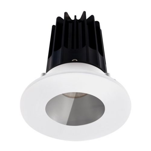 Lotus 8 Watt 2" LED Recessed Downlight - Chrome Reflector - White Shower Trim - 2700K - 580 Lumens - 120V