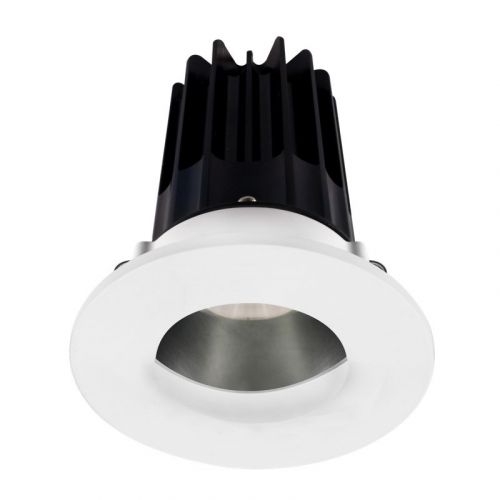 Lotus 8 Watt 2" LED Recessed Downlight - Chrome Reflector - White Wall Wash Trim - 3000K - 600 Lumens - 120V